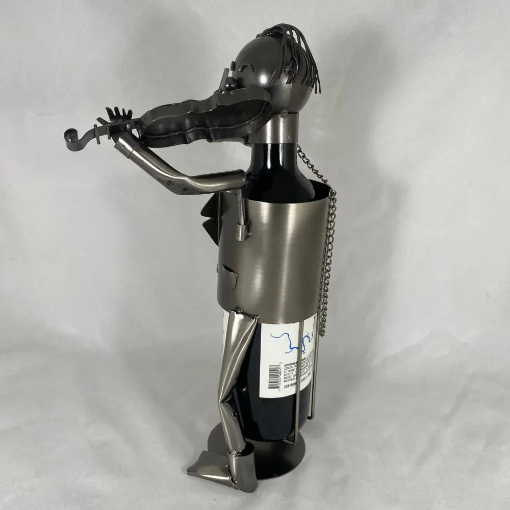 Violinist Metal Wine Bottle Holder